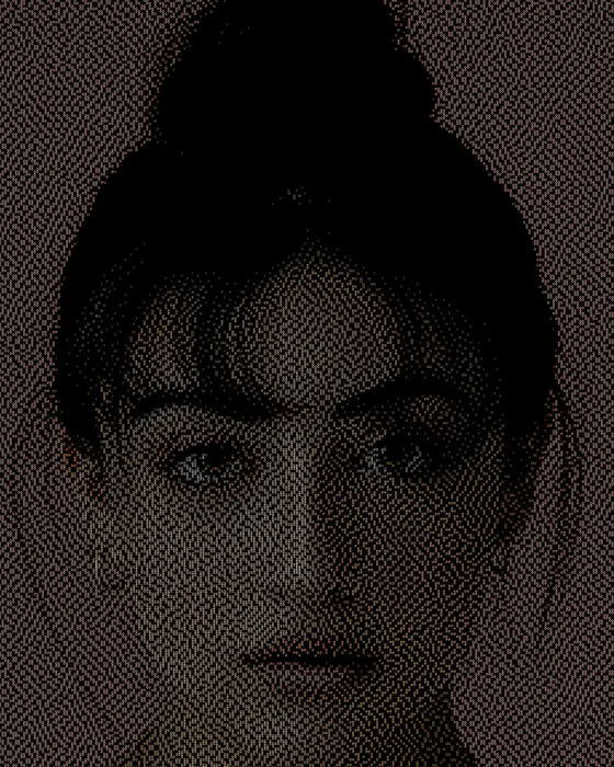Portrait in dithered ASCII