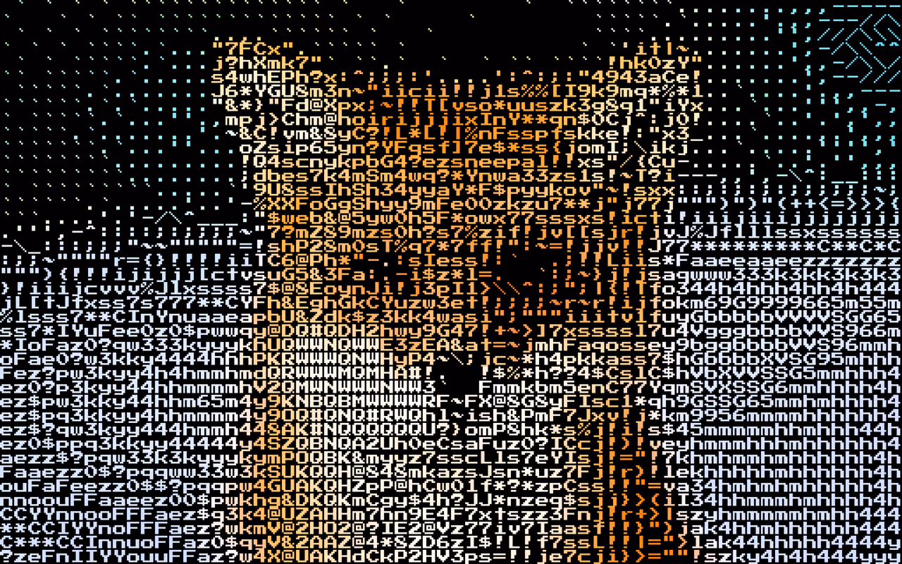 The fox photo as a mosaic of ascii